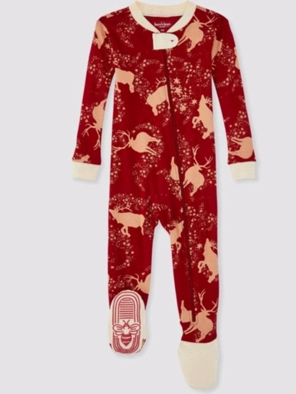 Burts Bees Baby Christmas Reindeer Footed Sleeper